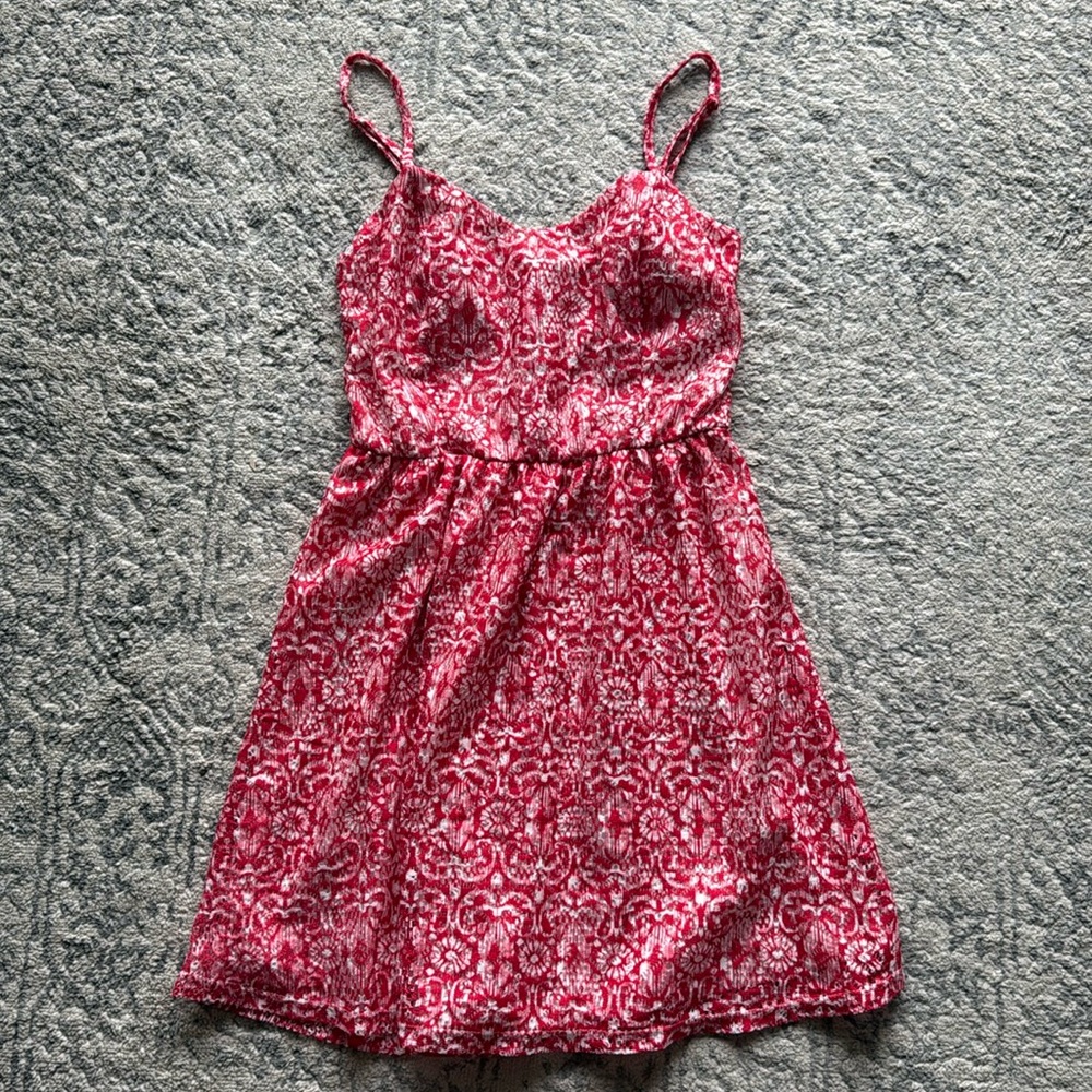 ⭐️Red and white spaghetti strap dress